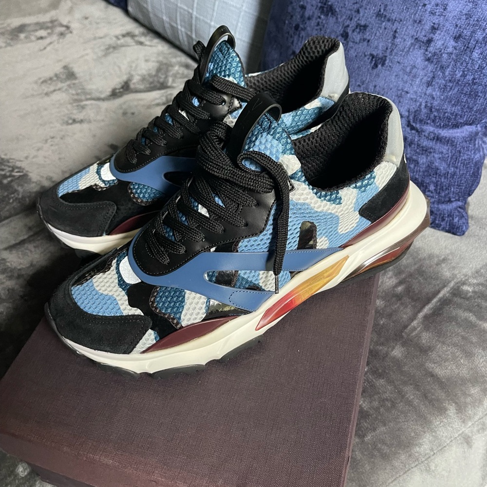 Valentino Garavani Blue and Black Athletic Shoes